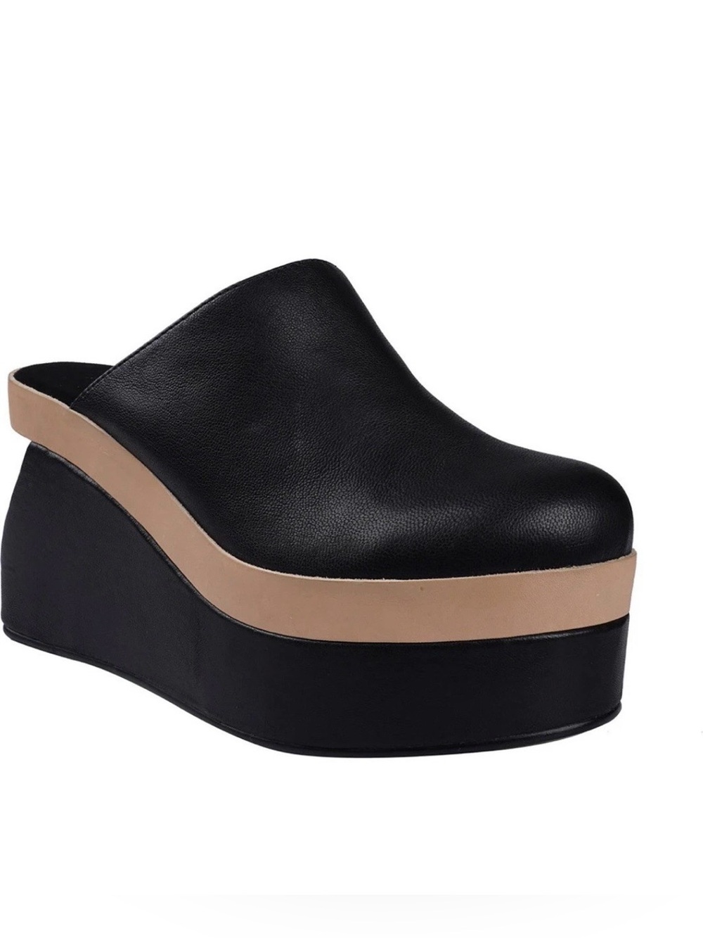Artisan Black and Tan Platform Mule - Women's Slip-On